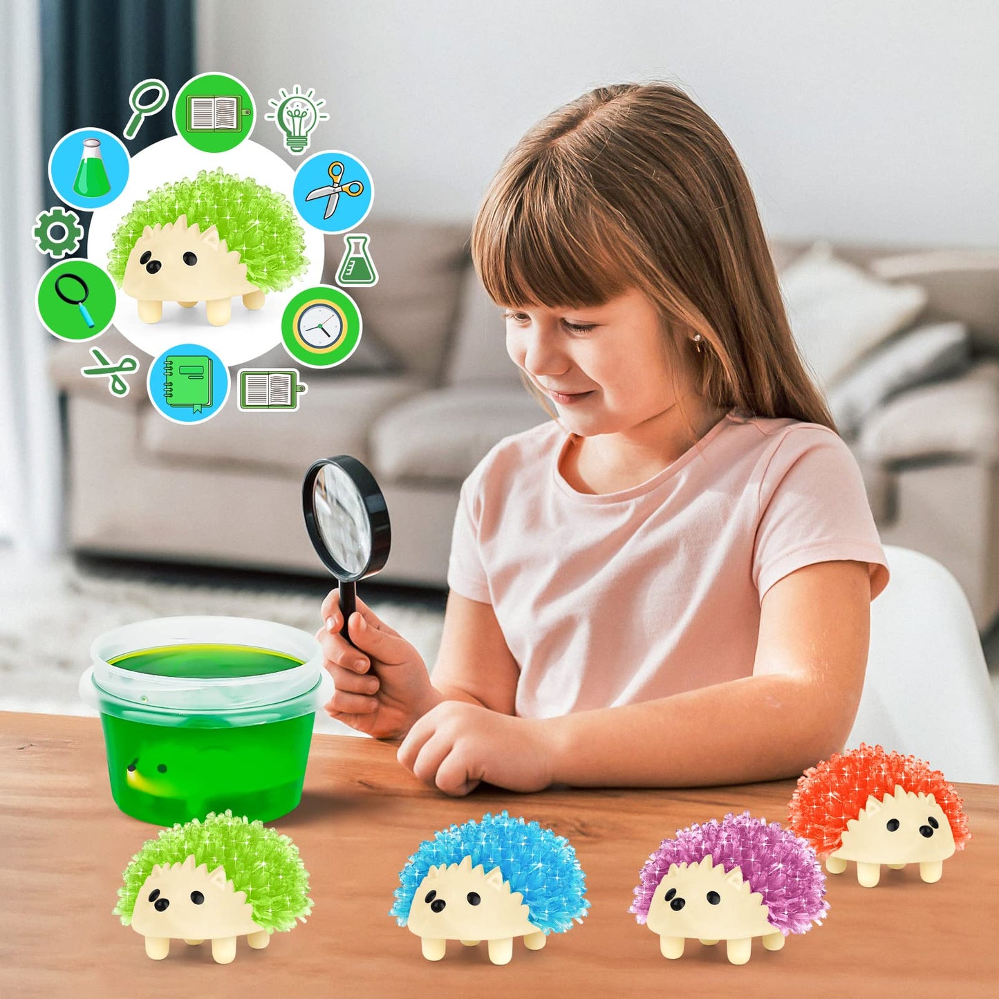 sdaymol Crystal Growing kit for Kids - Hedgehog to Grow，Science Experiments STEM Toys Crystal Science Kits for Teens STEM Gifts for Boys & Girls 8+