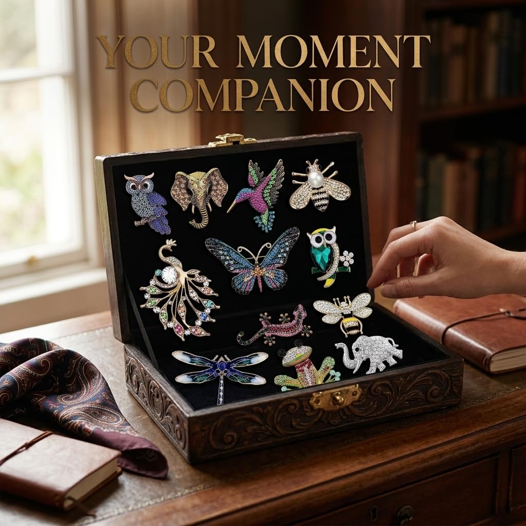 12 Pcs Brooches and Pins for Women Bulk Set Rhinestone Broches Pin Crystal Vintage Brooch Retro Pin Broches Para Ropa De Mujer Gifts for Women Girls
