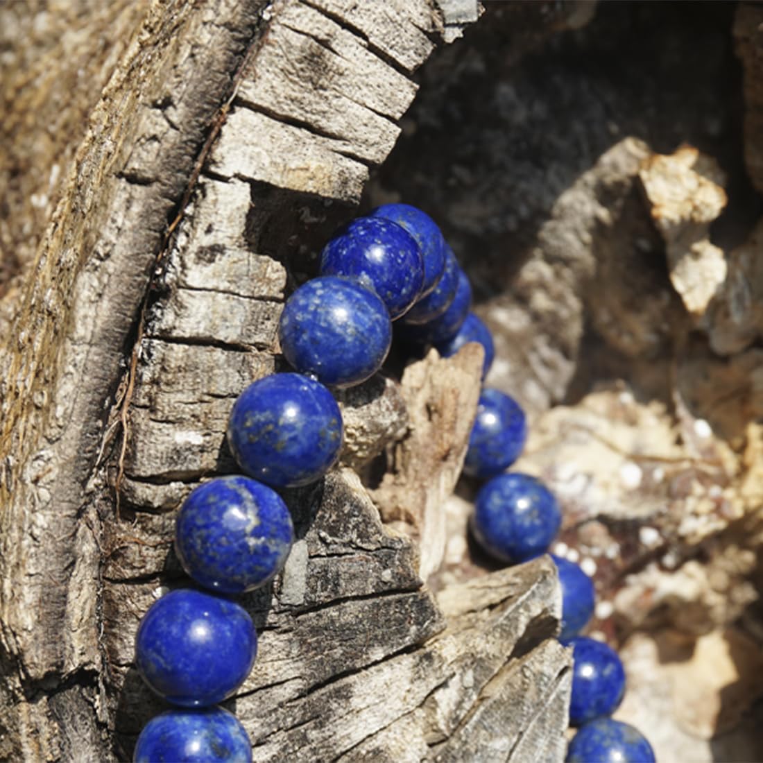 8mm Lapis Lazuli Bracelet | Natural Royal Blue Throat & Third Eye Chakra Crystal Gemstone Beads - Handmade Meditation Protection Jewelry | Beading Tool Kit - Fits for 6.5-7.5" Medium Wrist
