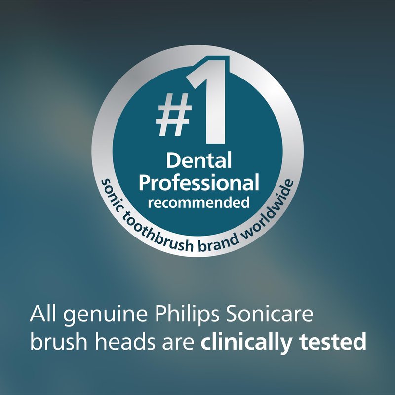 Philips Sonicare C3 Two-in-One - Genuine Replacement Electric Toothbrush Heads, Black, 4 Pack One Year Supply, HX9044/95