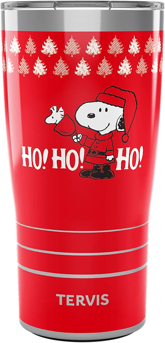 Tervis Traveler Peanuts - Ho Ho Ho Christmas Triple Insulated Tumbler Travel Cup Keeps Drinks Cold & Hot, 20oz, Stainless Steel