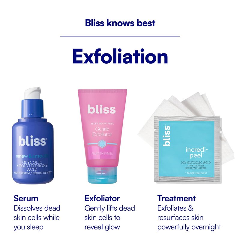 Bliss That's Incredi-Peel Glycolic Resurfacing Facial Pads - 15 ct - Single-Step Pads for Exfoliating and Brightening - Targets Fine Lines and Discoloration - Travel-Friendly - Vegan & Cruelty-Free