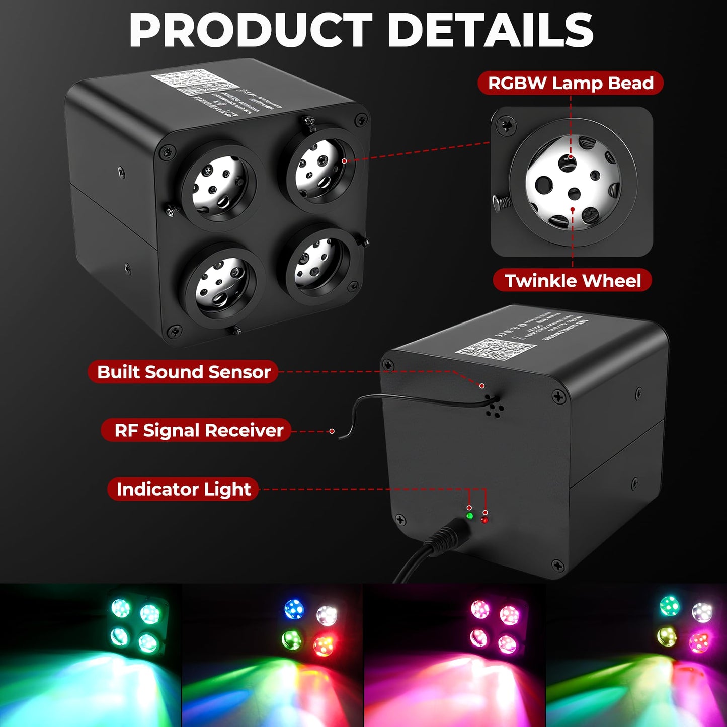600PCS 32W Starlight Headliner Kit,4 Light Colors Twinkle Fiber Optic Star Ceiling Lights,0.03in*13.1ft/4m, App/Remote Control Rgbw Shooting Star Headliner Kit Car Roof Home Ceiling