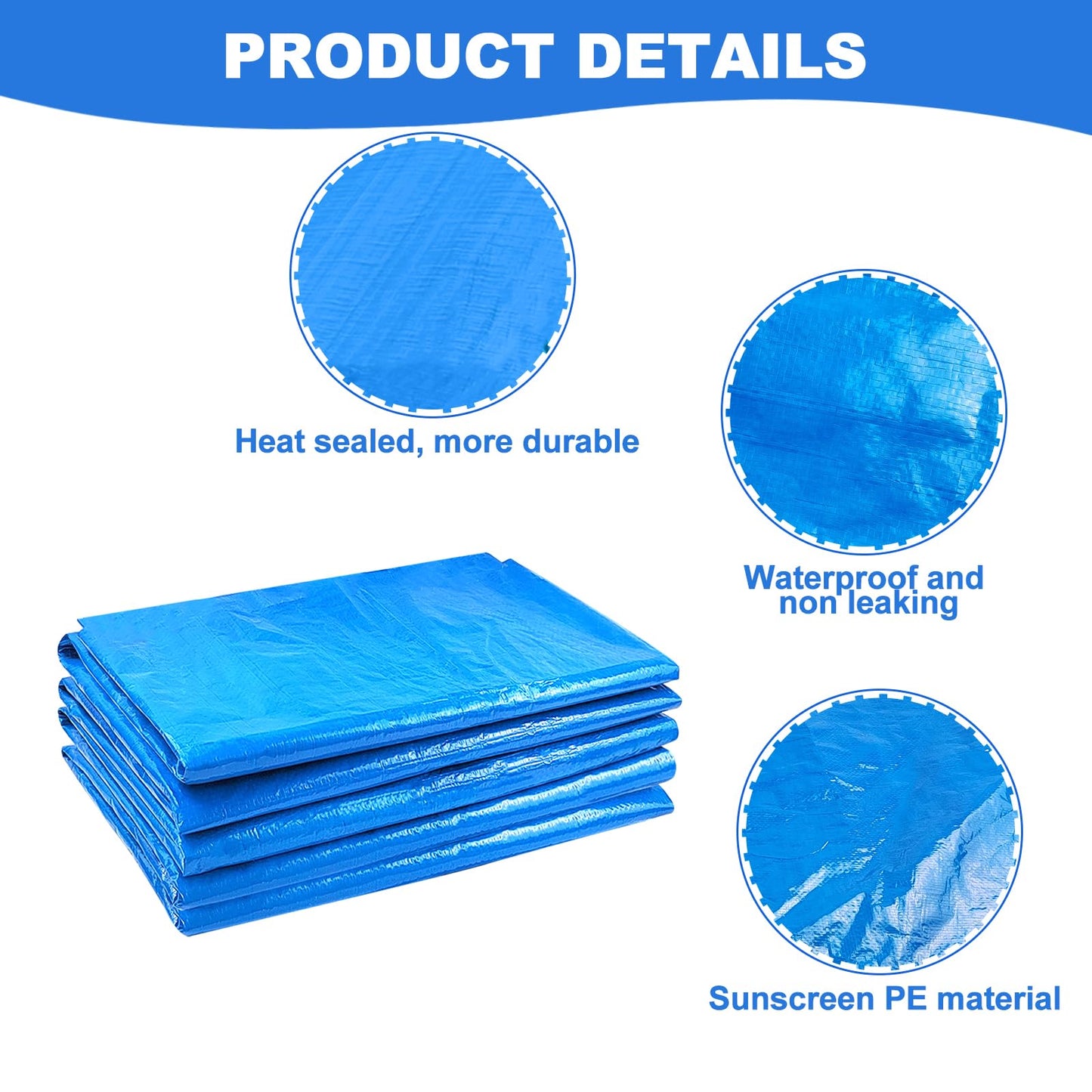 YEXEXINM 13 x 13 Ft Pool Ground Cloths,Swimming Pool Waterproof PE Swimming Pool Liner Pad for Protect Above Ground Pool Blanket for 8ft to 12ft Frame Above Ground Pools Accessories Prevents Punctures
