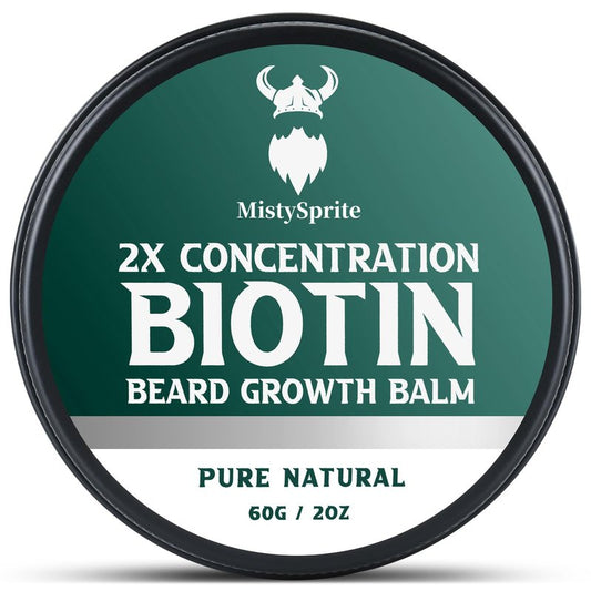 Beard Balm，2X Concentration Biotin Beard Balm for Men (2 oz) - Natural Mens Beard Oil with Castor Oil，Argan Oil, Jojoba Oil and Vitamin,Thickening for Beard，Beard Growth Softener (Cedarwood)