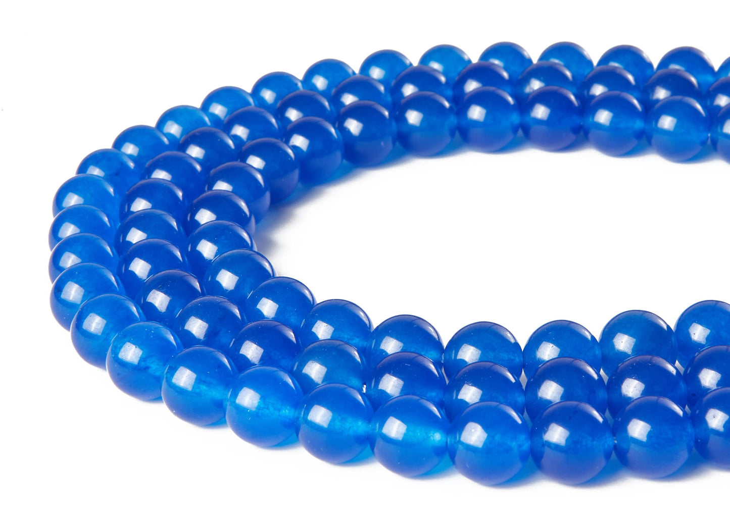 60pcs 6mm Blue Chalcedony Beads Natural Gemstone Beads Round Loose Beads for Jewelry Making