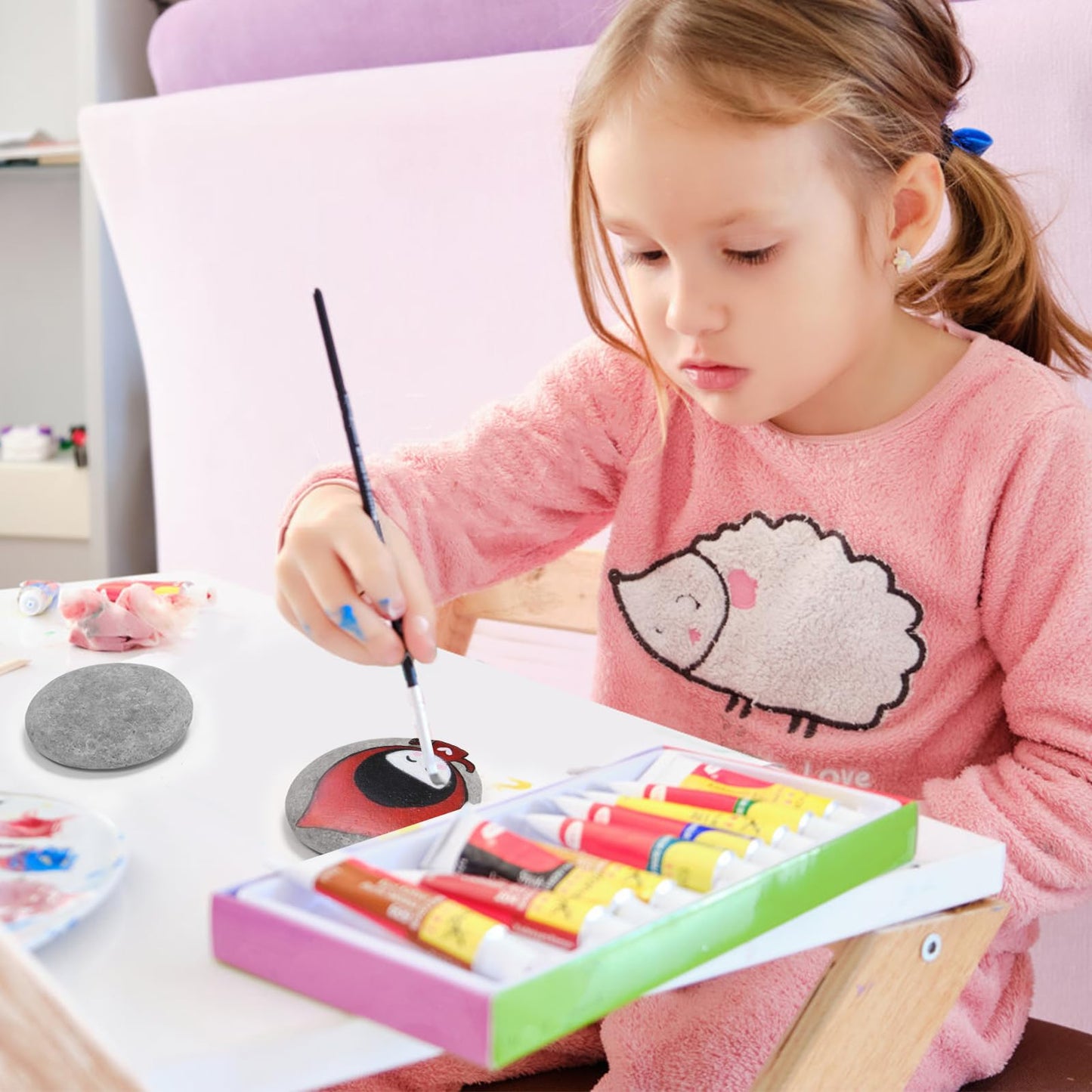Markdang Rocks for Painting 10 Pcs 2.7-4” Large River Rock for Paint Natural Flat & Smooth Stones for Painting for Kids & Adult Craft Gift