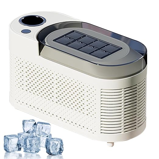 Mini Ice Maker Machine Counter Top for Home, Ice Ready in 10 Mins, Low Noise & Energy Saving, Easy to Clean, Portable Small Clear Ice Cube Maker for Kitchen (White Standard)