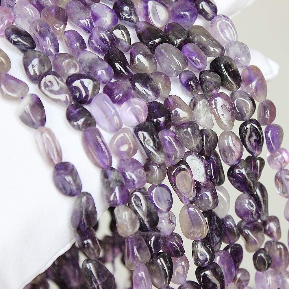 MJDCB Natural Irregular Shape Stone Beads 6-8mm Amethyst Gemstone Energy Crystal for Jewelry Making Bracelet Necklace
