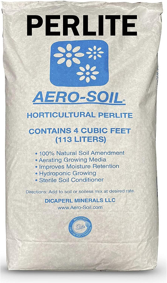 AeroSoil Perlite Premium Horticultural Grade Soil Additive Drainage and Growth - Coarse 4 Cubic Foot