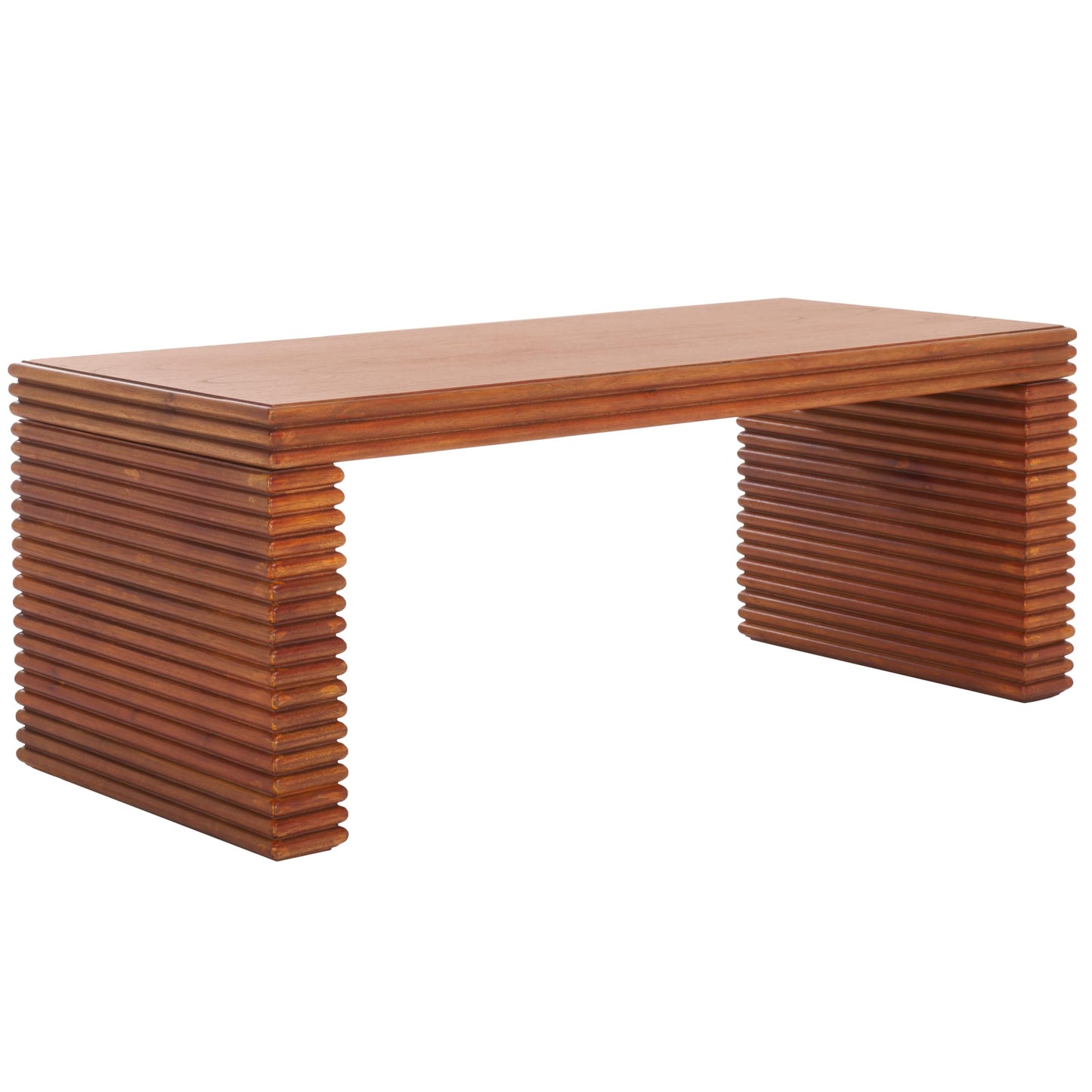 SAFAVIEH Home Collection Virginie Natural Brown Rectangle Coffee Table