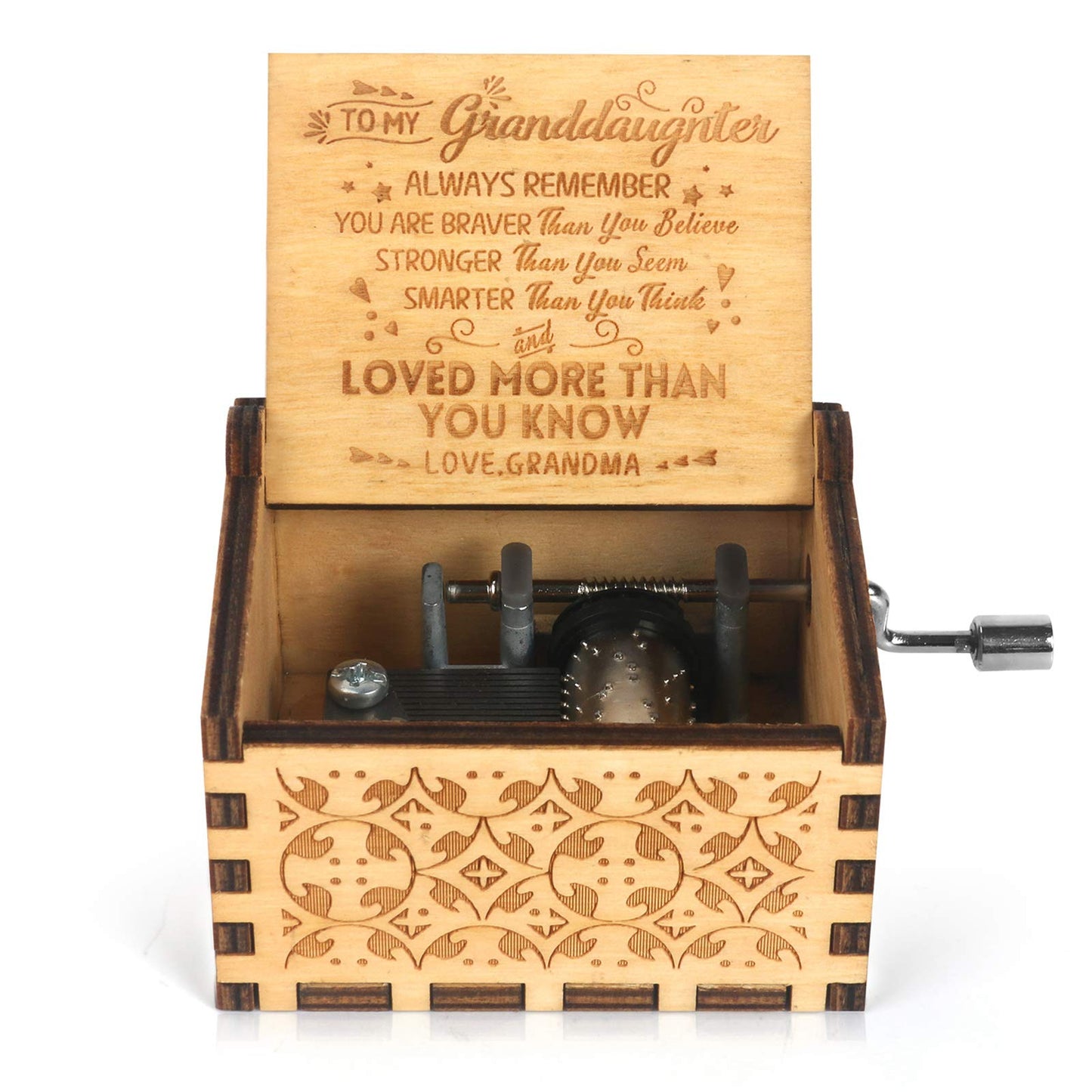 BOOB Hand Crank Music Box Wood Vintage Musical Box-You are My Sunshine Antique small Gift to My GrandDaughter from Grandma for birthday Christmas Thanksgiving Valentine's Day Mother's Day