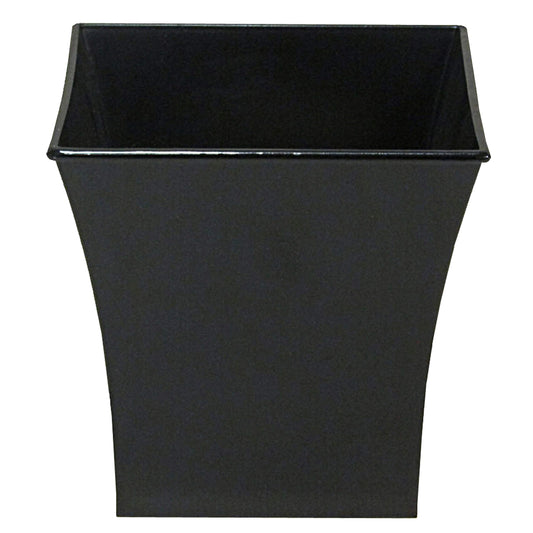 Admired by Nature 7" Square Plastic Pot - Glazed Black - for Home Decor, Offices, Weddings, Events, Organization, Storage, Plants, Flowers