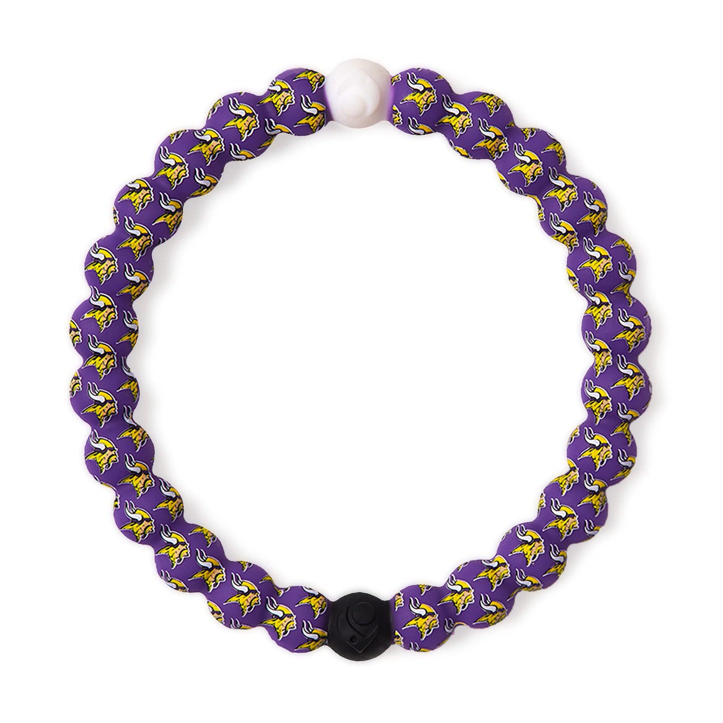 Lokai Silicone Beaded Bracelet for Men & Women, NFL Football Collection - Minnesota Vikings, Logo, Medium - Silicone Jewelry Fashion Bracelet Slides-On for Comfortable Fit
