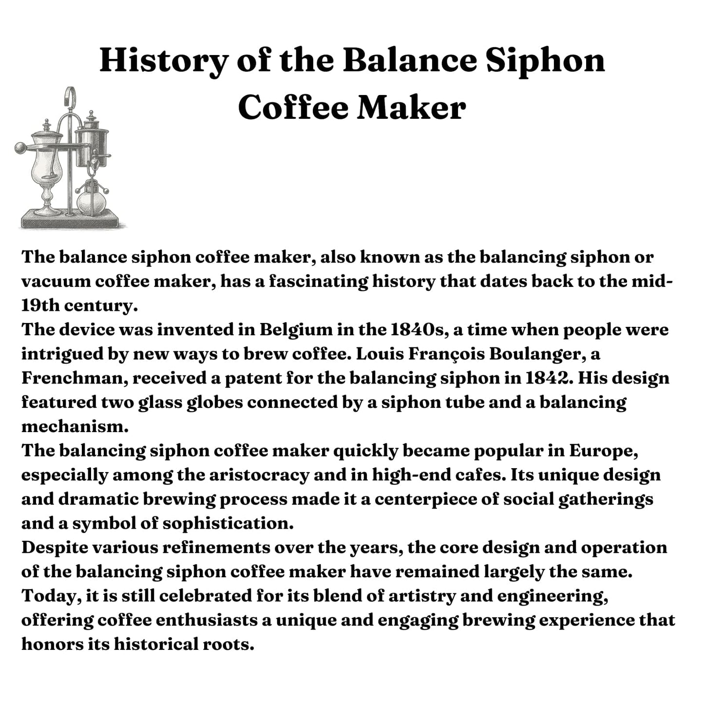 Nispira Belgium Royal Family Balance Syphon Unique Gravity Vintage Coffee Maker Vacuum Brewing System Gold 500 ml