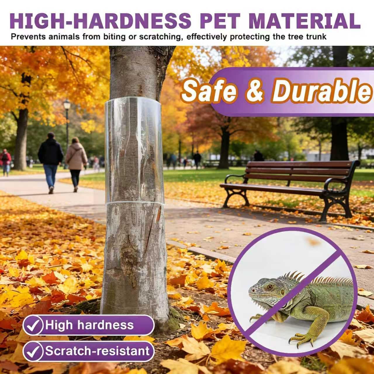 Serendipresent Transparent Tree Trunk Protector Guard - 80" L x 16" W Iguana Tree Wrap for Iguana & Cat Prevention, Squirrel Baffle for Bird Feeder Poles,Weatherproof Outside Baffle Guard