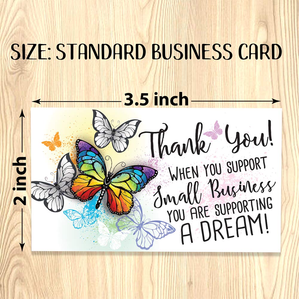 Business Thank You Cards - Small Business Essentials - When You Are Supporting Small Businesses - Blank Note Card, Stationery Set of 50 3.5 x 2 Standard Business Card, Small Business Thank You Cards