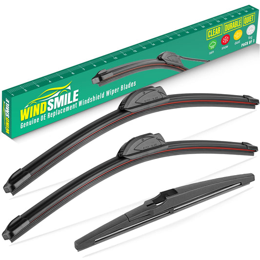 24" 18" 12" Windshield Wiper Blades Replacement for GMC Terrain Chevy Chevrolet Equinox 2022 2023 2024 2025 Premium All Weather Front Rear Wipers Set - OEM Quality (Pack of 3)