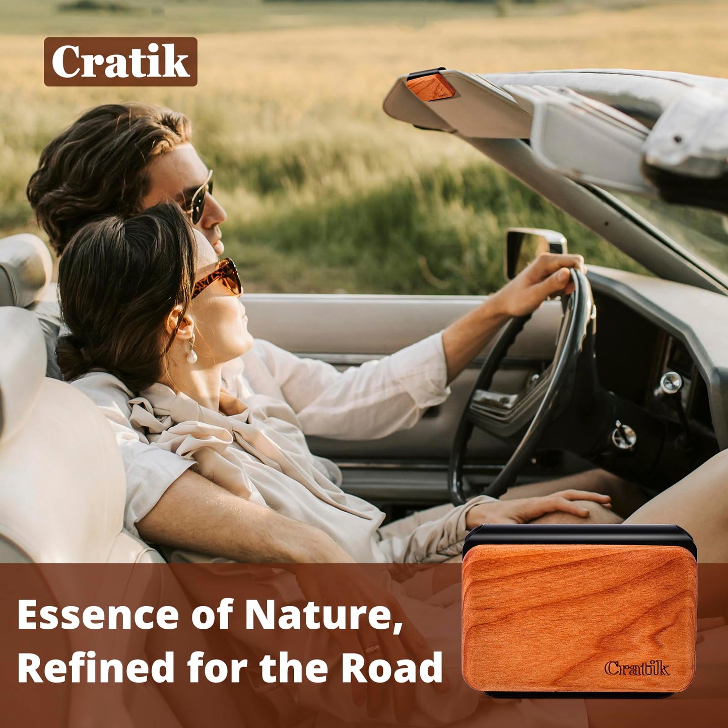 Car Air Freshener - Wood Air Freshener - Car Odor Eliminator for Visor Clip-Variety Scent Refill, Vehicle Scent Diffuser for Cabin, Truck & SUV - Pack of 3 (Teak-Amber-Cabana)-CLIP INCLUDED