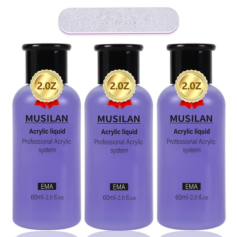 Monomer Acrylic Nail Liquid 6oz for Acrylic Powder - Professional 180ml Monomer Acrylic Nail Liquid Acrylic Powder,Acrylic Nail Extension 3D Nail Art - MMA Free,Quick Dry Time Acrylic Nail Liquid