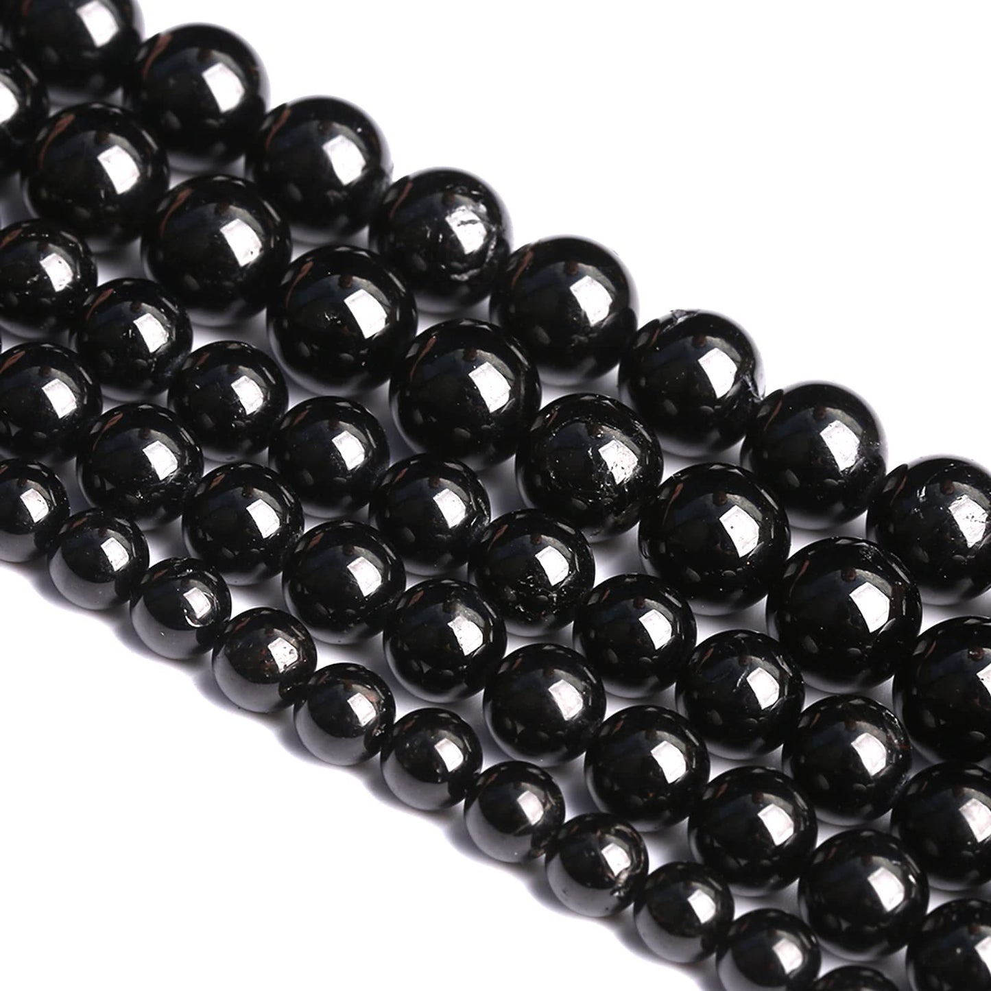 8MM 45PCS Natural Black Tourmaline Gemstone A Grade Beads for Jewelry Making DIY Bracelet Crystal 1 Strand
