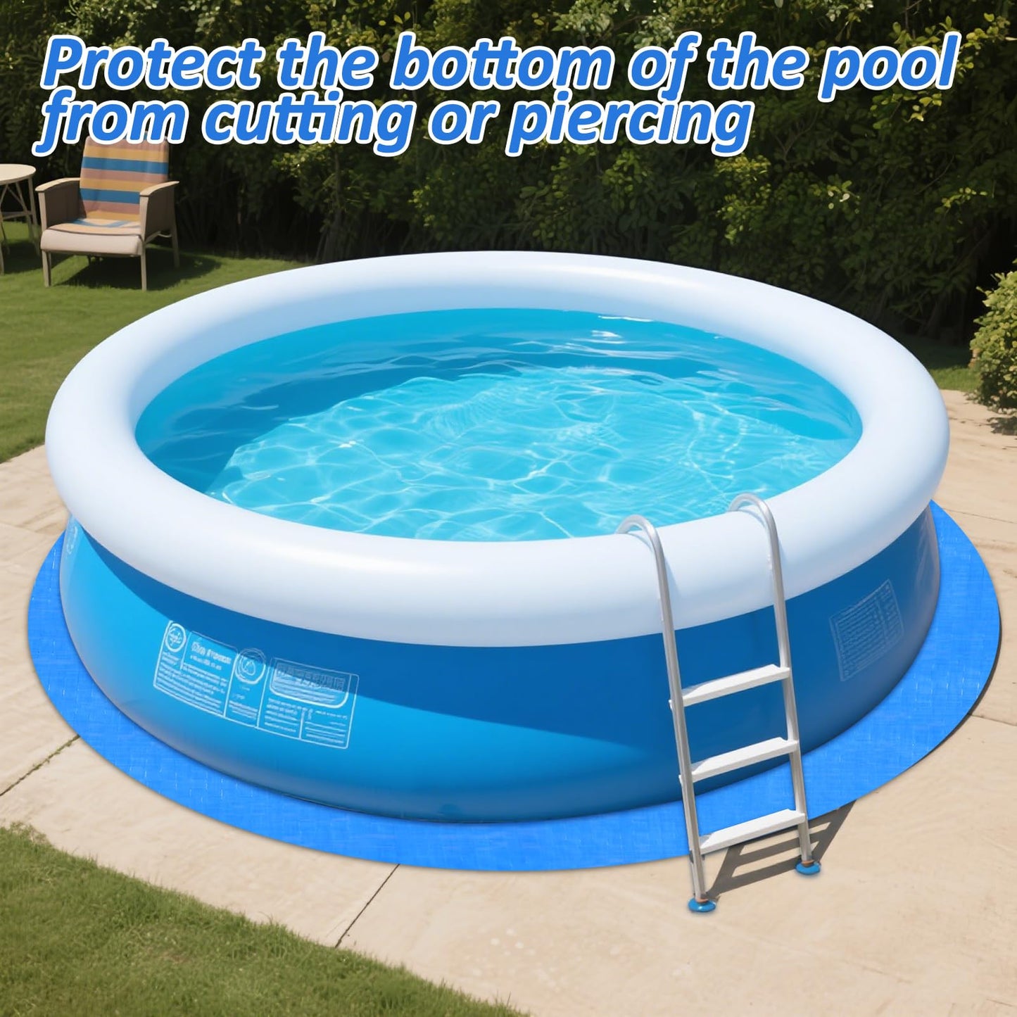 YEXEXINM 16.4Ft Round Pool Ground Cloths Swimming Pool Ground Cloth,Round Pool Liner Pad for 15ft Above Ground Swimming Pool,Heavy Duty Pool Ground Mat Protector to Prevent Puncture Pool Ground Tarp