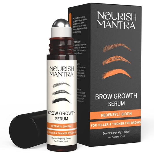 Nourish Mantra Eyebrow Growth Serum, Boost Regrowth for Longer, Thicker, Fuller-Looking Brows, Effective Enhancing Formula with Redensyl,Biotin & Peptides 10 ml