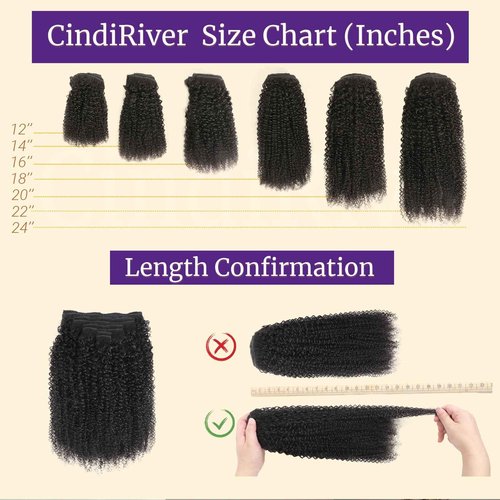 CindiRiver Curly Clip in Hair Extensions,Real Human Hair Afro Kinky Curly Clip in Hair Extensions for Women,Remy Human Curly Clip ins Human Hair 8 Pcs with 20 Clips,18 inch