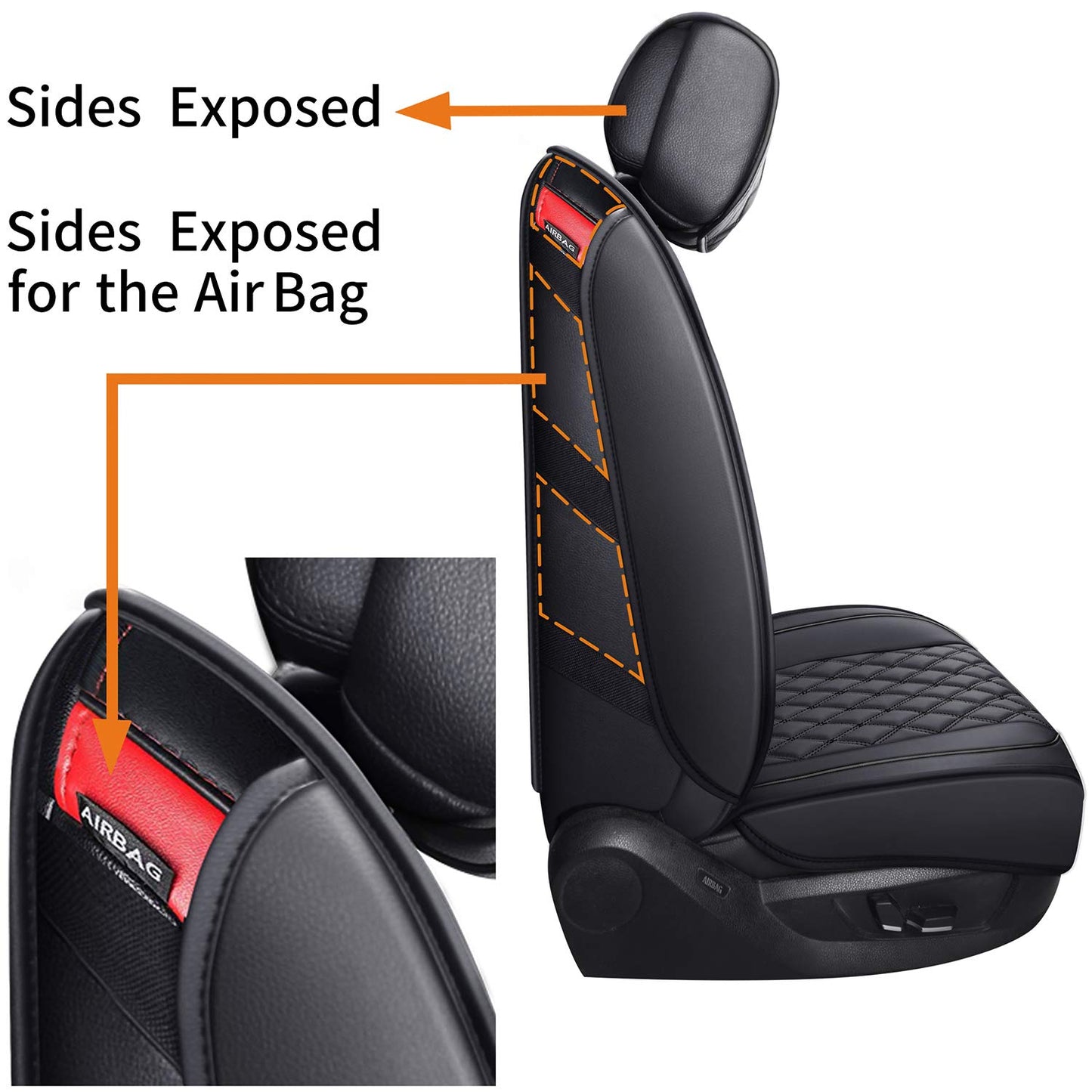 Aierxuan Full Set Car Seat Covers Custom Fit 2009 to 2025 Ford F150 and 2017 to 2025 F250 F350 F450 Cars SUV Pick-up Truck, Automotive Vehicle Cushion Cover with Waterproof Leather (Black)