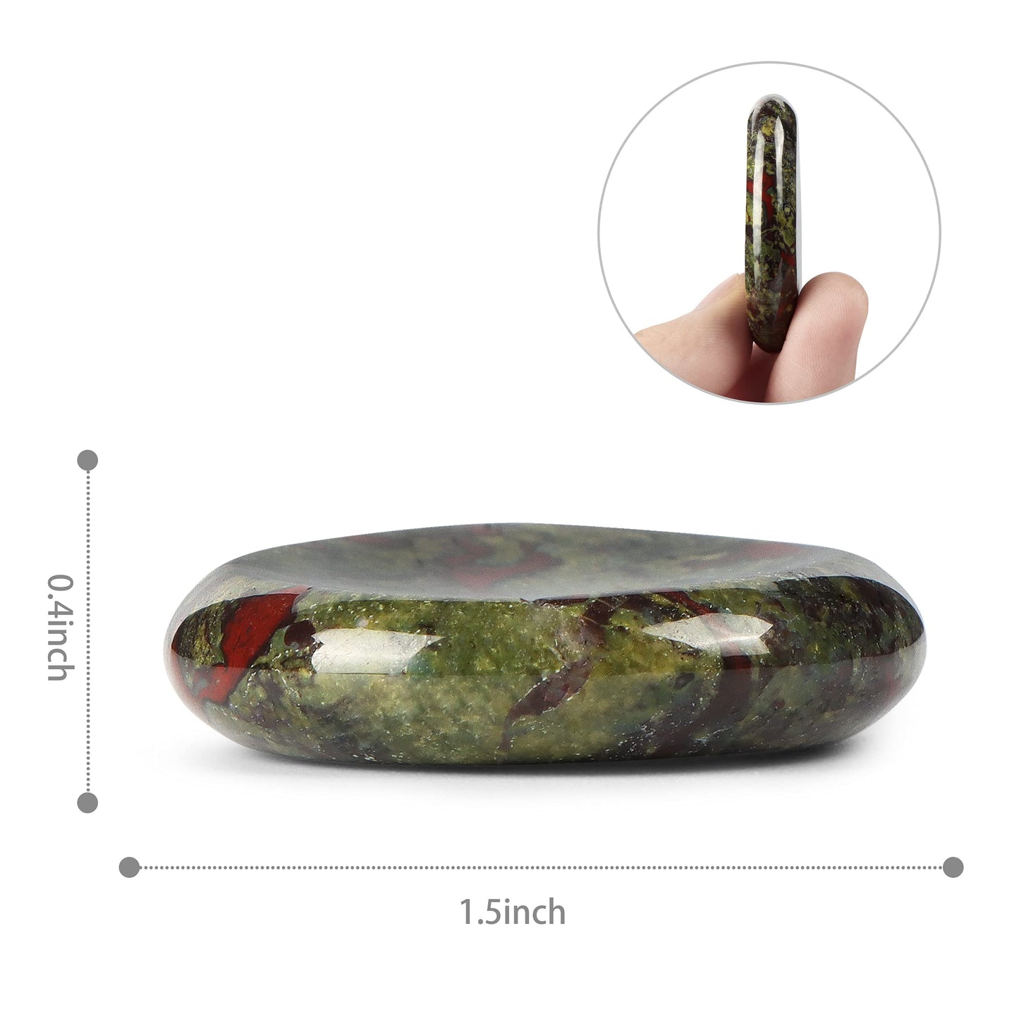 Artistone Dragon Blood Stone Crystal Thumb Worry Stone Hand Carved Healing Crystal Pocket Palm Stone for Anxiety Stress Relief, Meditation Reiki, Water Drop Shaped (Pack of 2)