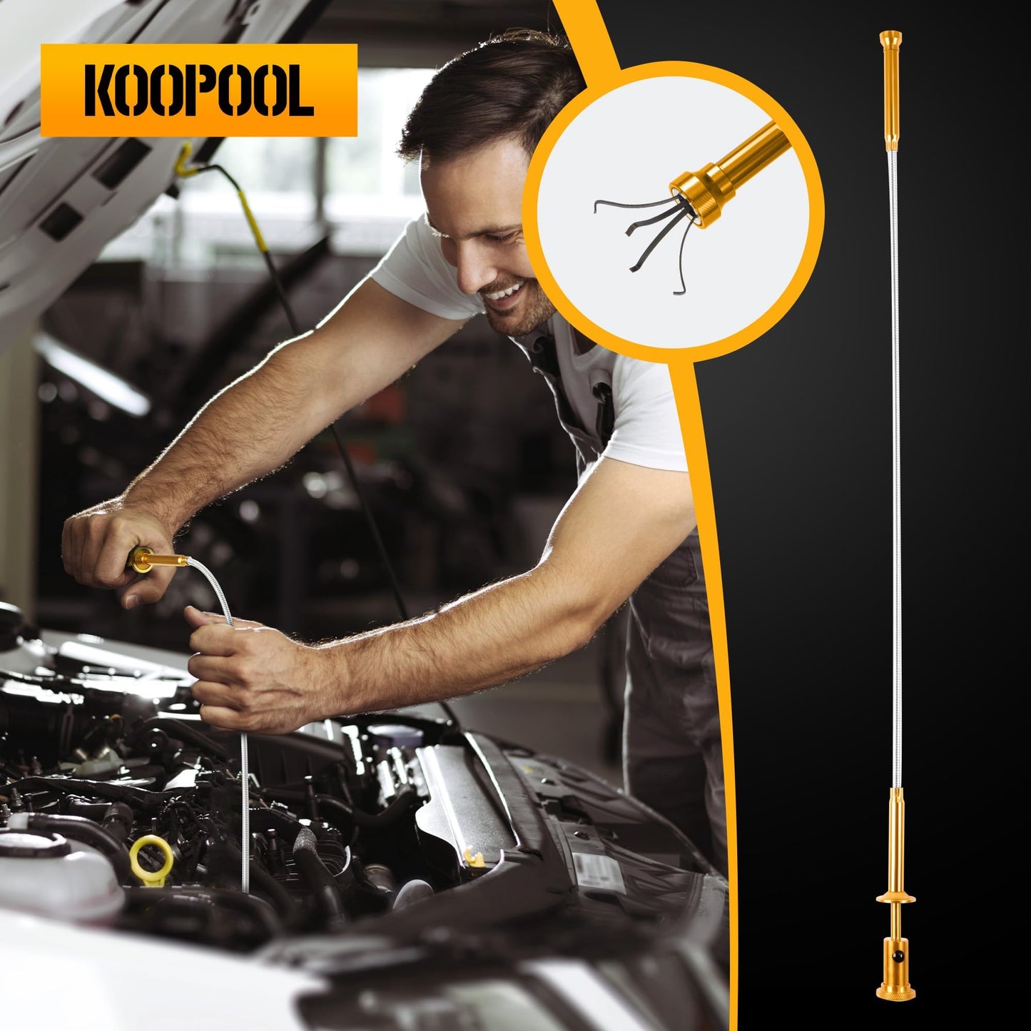 KOOPOOL Tool Set, Tool Box Kit for Mechanic and Car, General Household Home Tool Kit, Basic Tool Kit for Home Auto Repair, with Storage Case