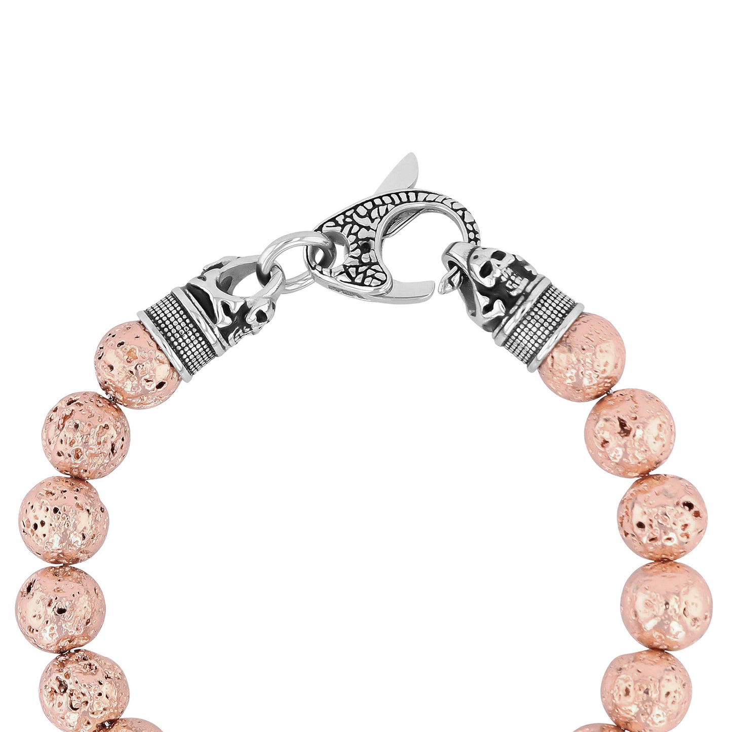 Steel Nation Men's 10mm Lava Bead Bolo Bracelet - Volcanic Rock Style Adjustable Comfort Stainless Steel