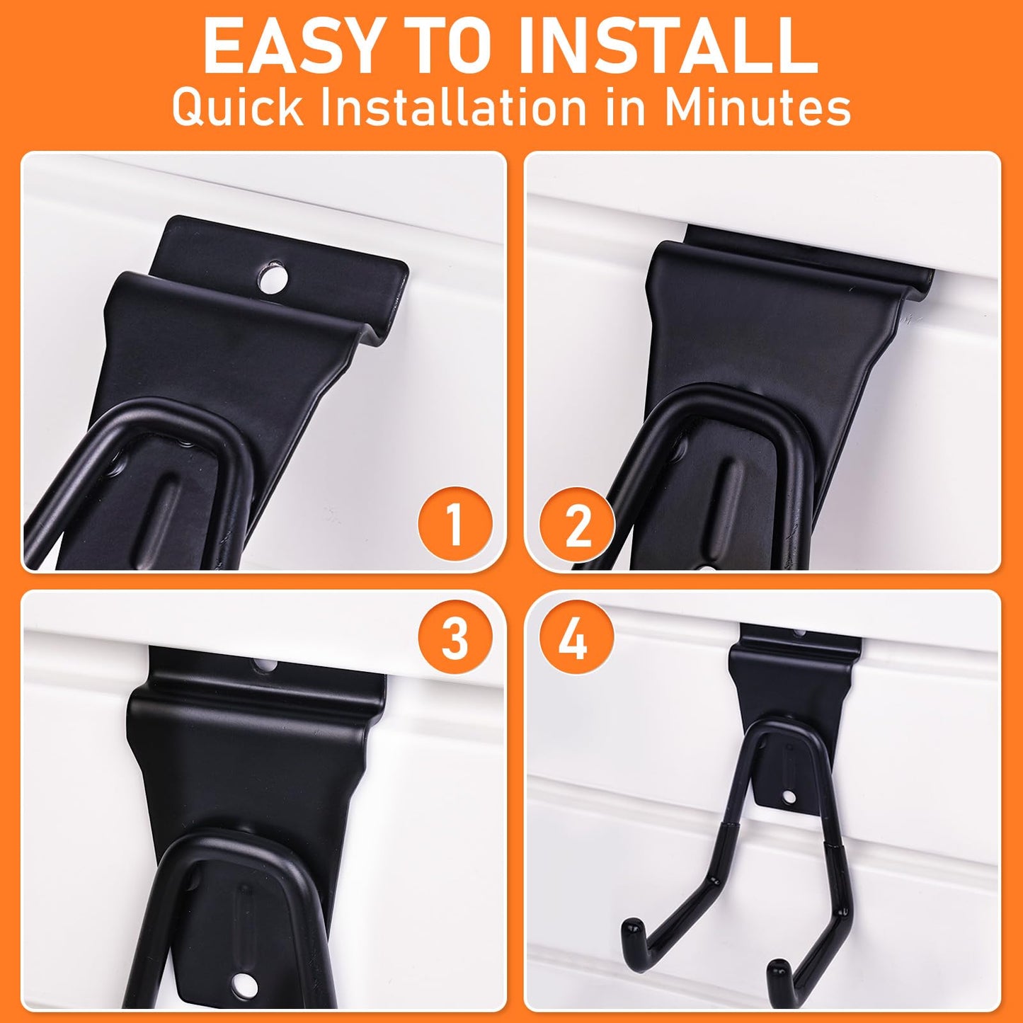INCLY 36 Pack Heavy Duty Slatwall Hooks, Black Garage Slatwall Panel Accessories Utility Hooks, Slat Wall Hanging Hooks and Hangers for Garages, Sheds, Basements