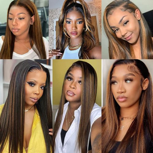 Condescension Human Hair Bundles 20 22 24 Inch Chocolate Brown Highlight P4/30 Straight Bundles Human Hair Unprocessed Brazilian Virgin Quick Weave Hair for Black Women