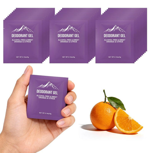 fafortune 0.14oz/4g Bulk Deodorant Gel Individually Wrapped,Travel Size Deodorant Bulk Trial Size Mini,Aluminum Free & Citrus,Ideal for Charities Travel Shelters Hotels Homeless (50)