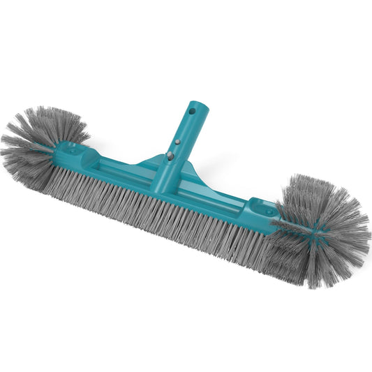 20” Pool Brush Head with Round Ends, Nylon Bristles, Extra Wide Plastic Pool Scrubber Brush for Cleaning Swimming Pool Walls, Steps & Corners Faster, Safe for Vinyl Liner(No Pole)