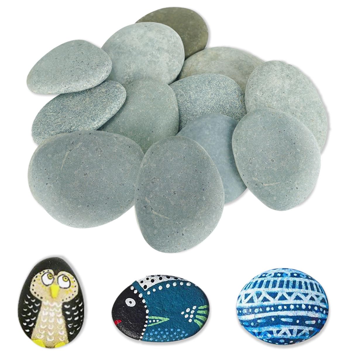 12Pcs River Rocks for Painting 2-3 Inch Smooth River Stones to Paint, Natural Craft Stones Large Smooth Rocks for Crafts, Arts, Decoration, Bulk Painting Rocks