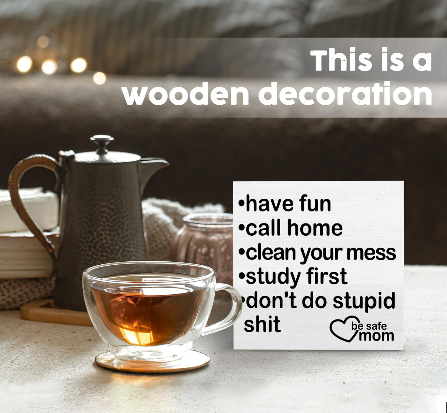 Nitelat Call Your Mom Signs - Dorm Decor for College Girls Guys, College Dorm Essentials for Guys, High School Graduation Gifts, Have Fun Call Home Clean Your Mess Study First Don't Do Stupid Shit