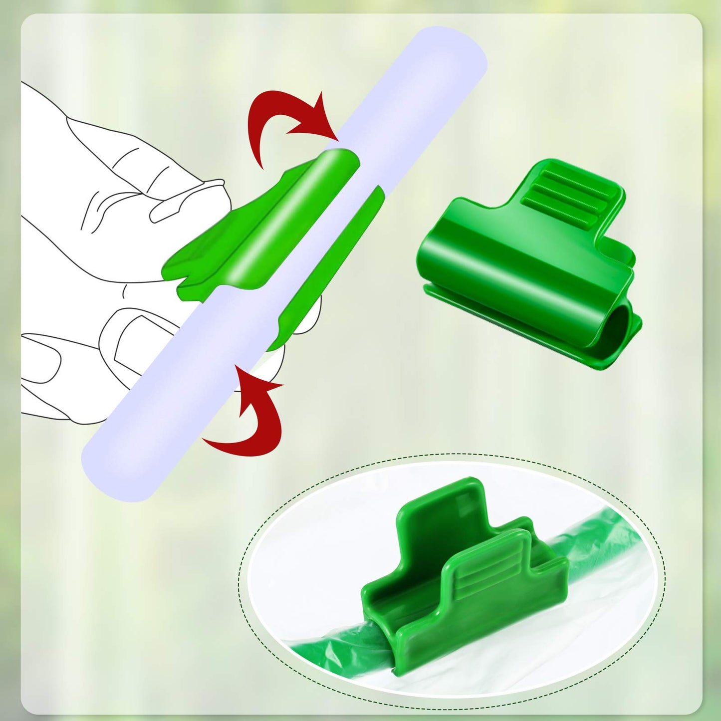 Patelai 40 Pieces Greenhouse Clamps Film Row Cover Netting Tunnel Hoop Clip Frame Shading Net Rod Clip Greenhouse Film Clamps for Season Plant Extension Support (40 pieces,10 mm)