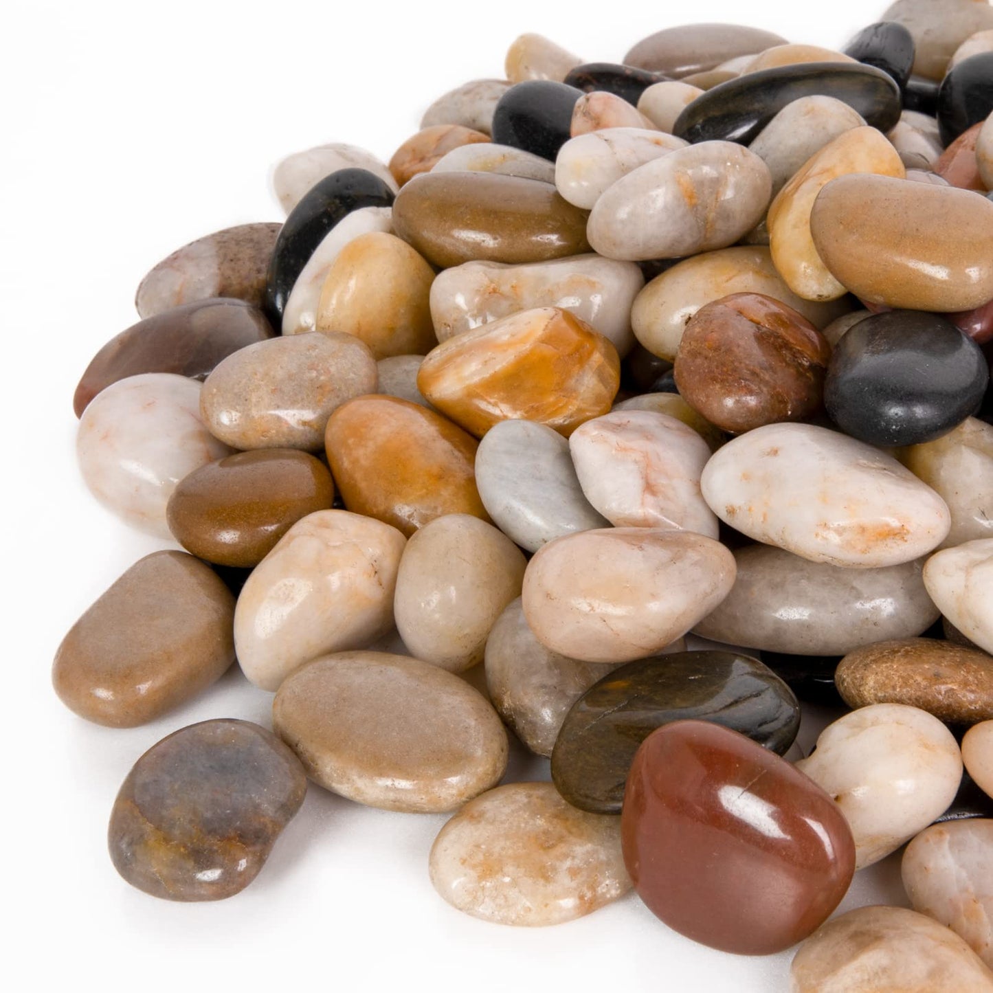 GASPRO 23 Pound River Rocks, Decorative Pebbles for Plants, Garden, Landscaping, Succulent, Vase, Highly Polished, 1/2-3/4 Inch
