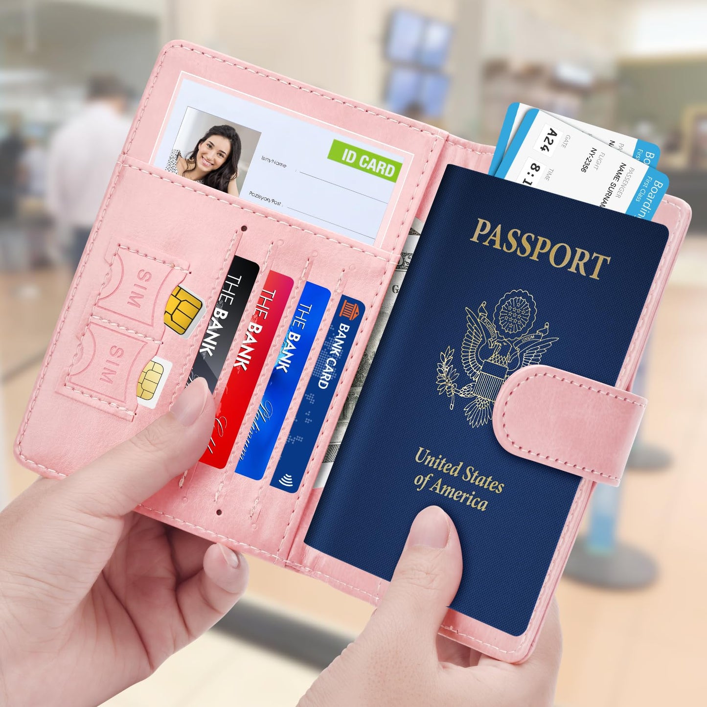 Herain Passport Holder for Travel Cruise Essentials, 2 Pcs Passport Cover Wallet Case Travel Gifts Women Men Family, RFID Passports Book Card Holders Travels Accessories Must Haves