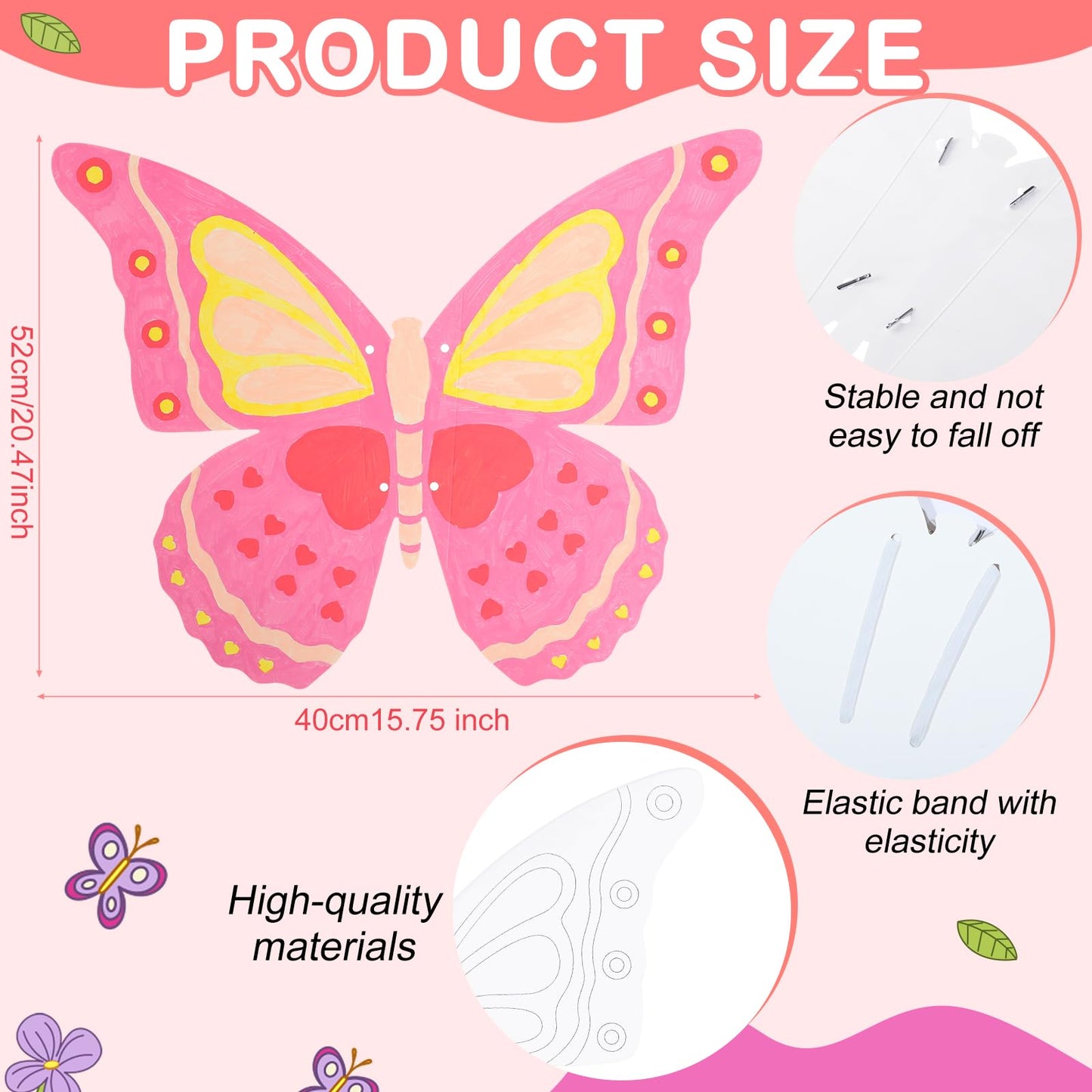 Hollowfly 12 Pack Toddler Kids Butterfly, DIY Fairy Dress up Wings Bulk, 20.5x15.8 Inch Decorate Your Own Butterflies Wings for Birthday Butterfly Party Halloween Costume Accessory (Line Art Style)