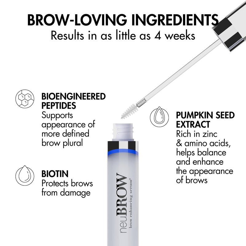 neuBROW Brow Enhancing Serum by Skin Research Laboratories - 1.5 mL Eye Brow Serum for Defined, Fuller & Thicker-Looking Hair Brows - Advanced Formula Promotes Natural & Healthy Appearance of Brows