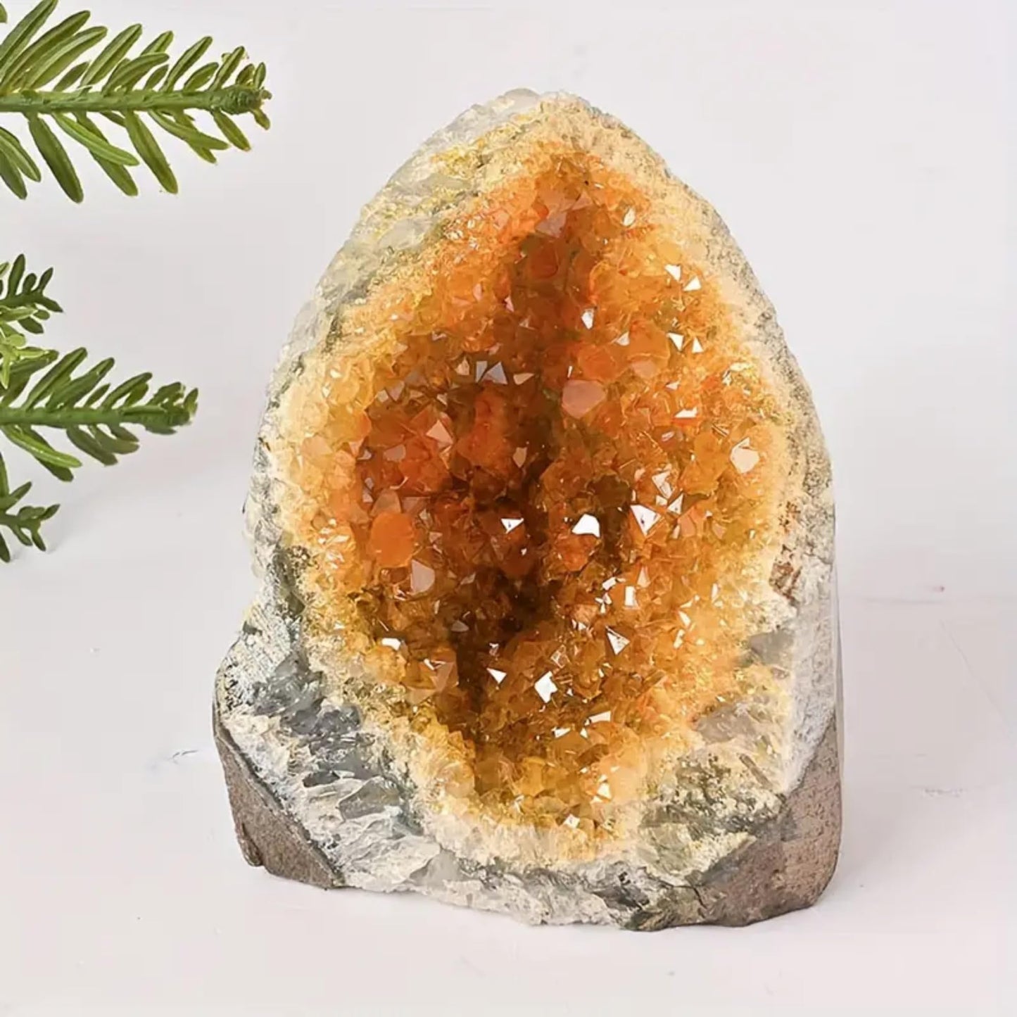 CrystalHola 200-700g Selected Raw Geode Quartz Cluster Home Feng Shui Ornaments Energy Stone Healing Tools Meditation Feng Shui Decoration,Stone Display Piece, Mineral Specimen (Yellow, 300-400g)