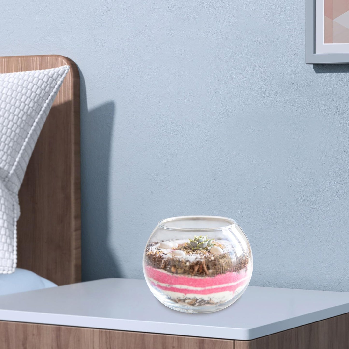 BETOOKY 15cm Glass Bubble Bowl Vase Hydroponic Plant Pot Round Glass Fishbowl Terrarium Container for Home Decoration and Wedding Centerpiece