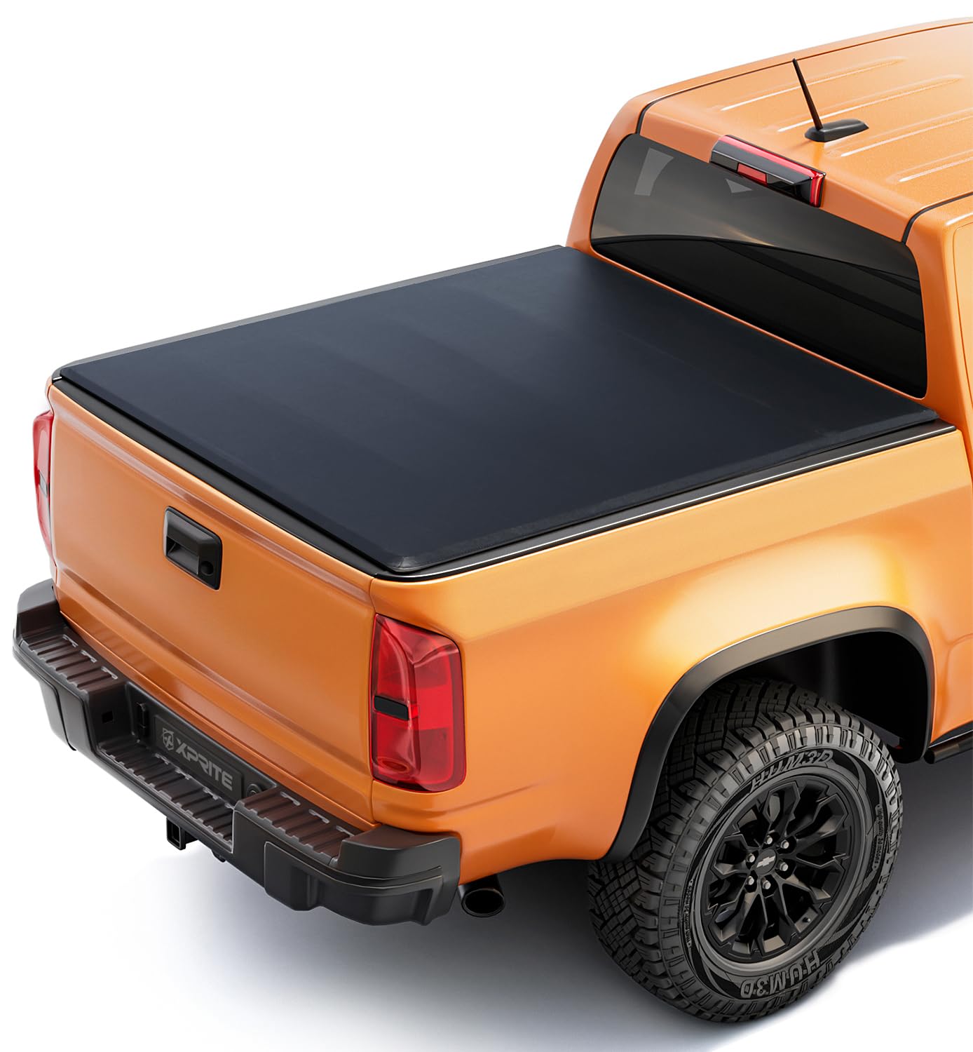 Xprite FRP Soft Folding Truck Bed Tonneau Cover Compatible with Chevrolet Colorado/GMC Canyon 2015 2016 2017 2018 2019 2020 2021 2022 2023 2024 2025 2026 Chevy Colorado Bed Cover 5.2FT (62")
