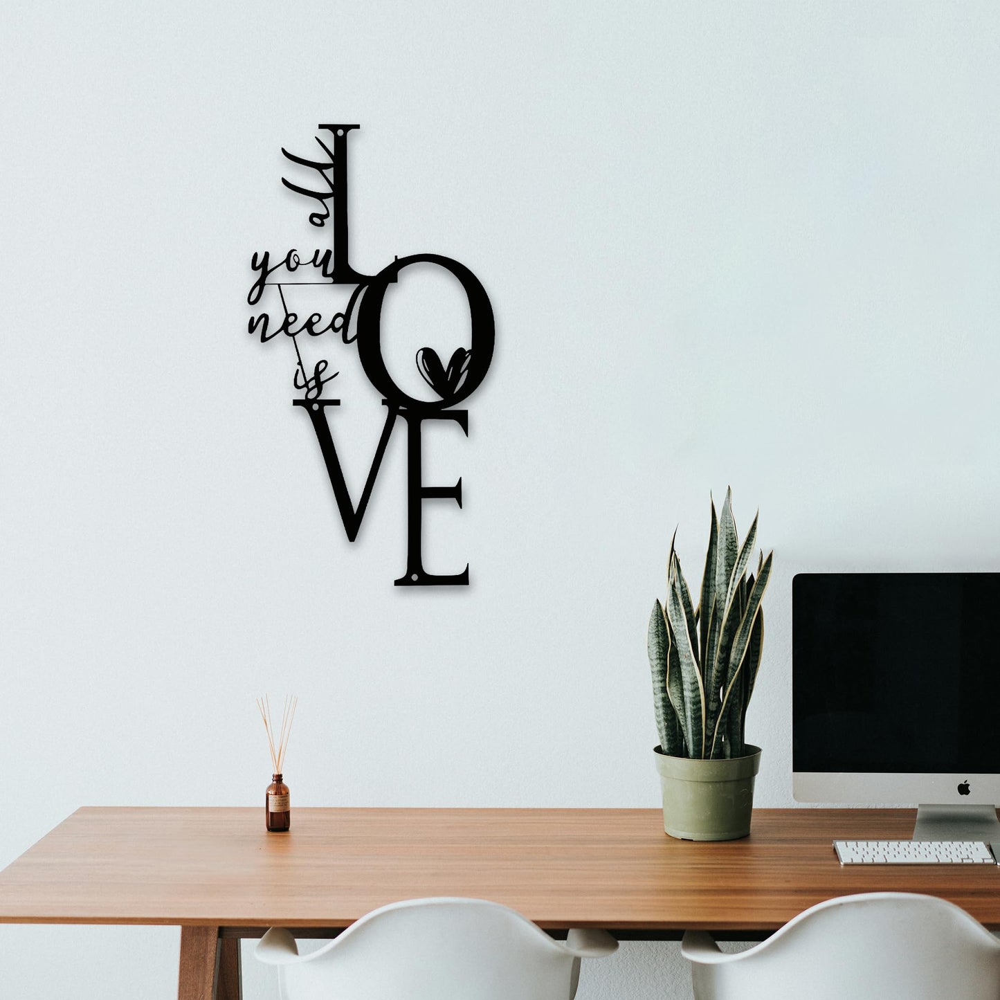 Love Wall Decor "All You Need Is Love" Sculpture, add romantic home decoration to living room, bedroom and kitchen