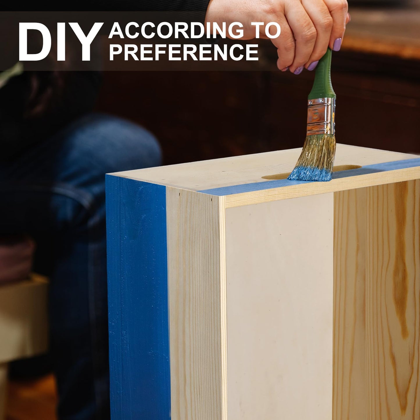 Menkxi Large Wood Crates with Hand Holes, 15 x 12 x 7 Inches Pine Wooden Box Unfinished Wood Crate for DIY Craft Arts Hobbies and Home Storage(15 x 12 x 7 Inch)