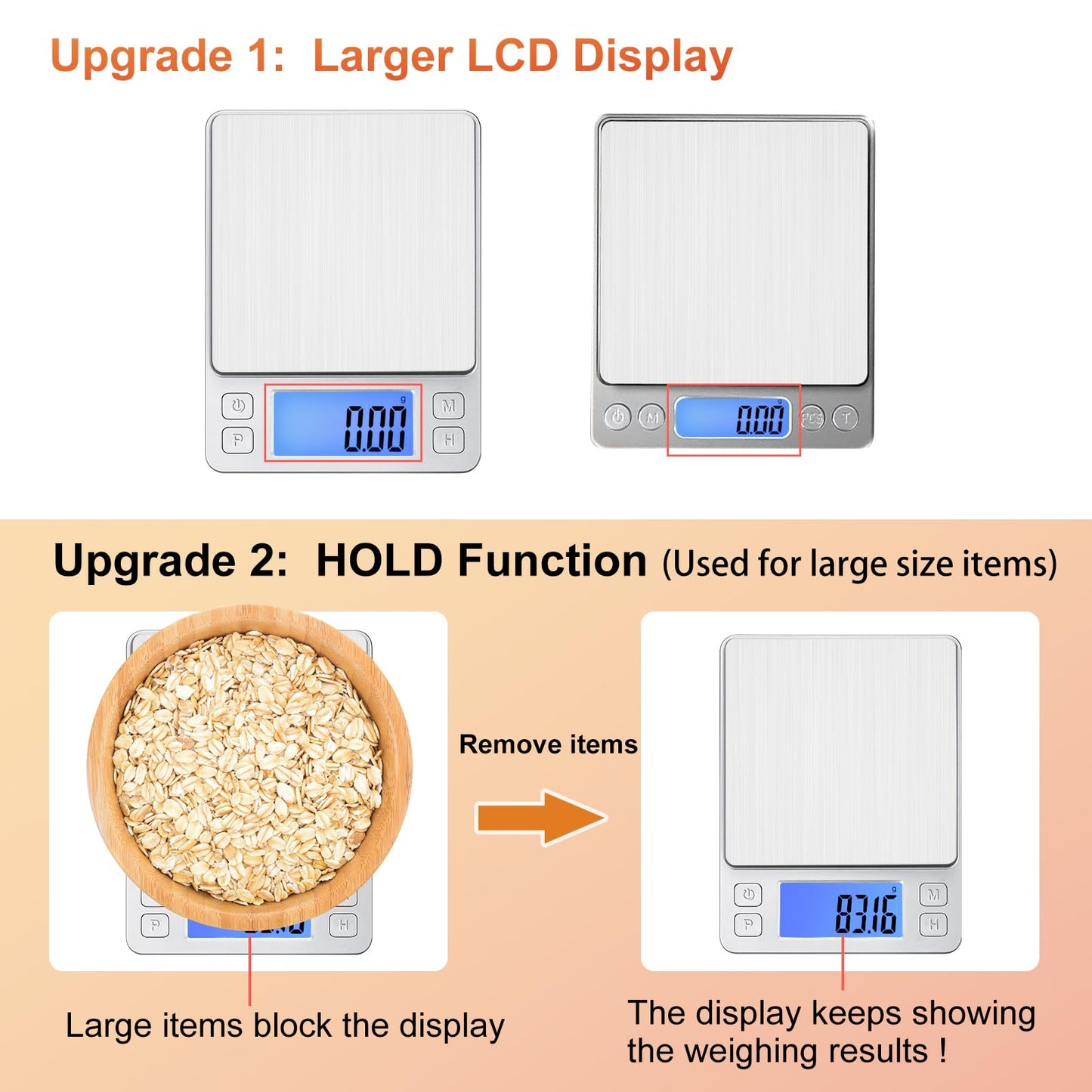 BOMATA 0.01g Small Digital Gram Scale, USB Rechargeable, Upgraded 1kg Jewelry Scale with Larger Display and Hold Function, High Precision, Grams and oz for Herb, Coin, Powder, Gold, Yeast, Kitchen
