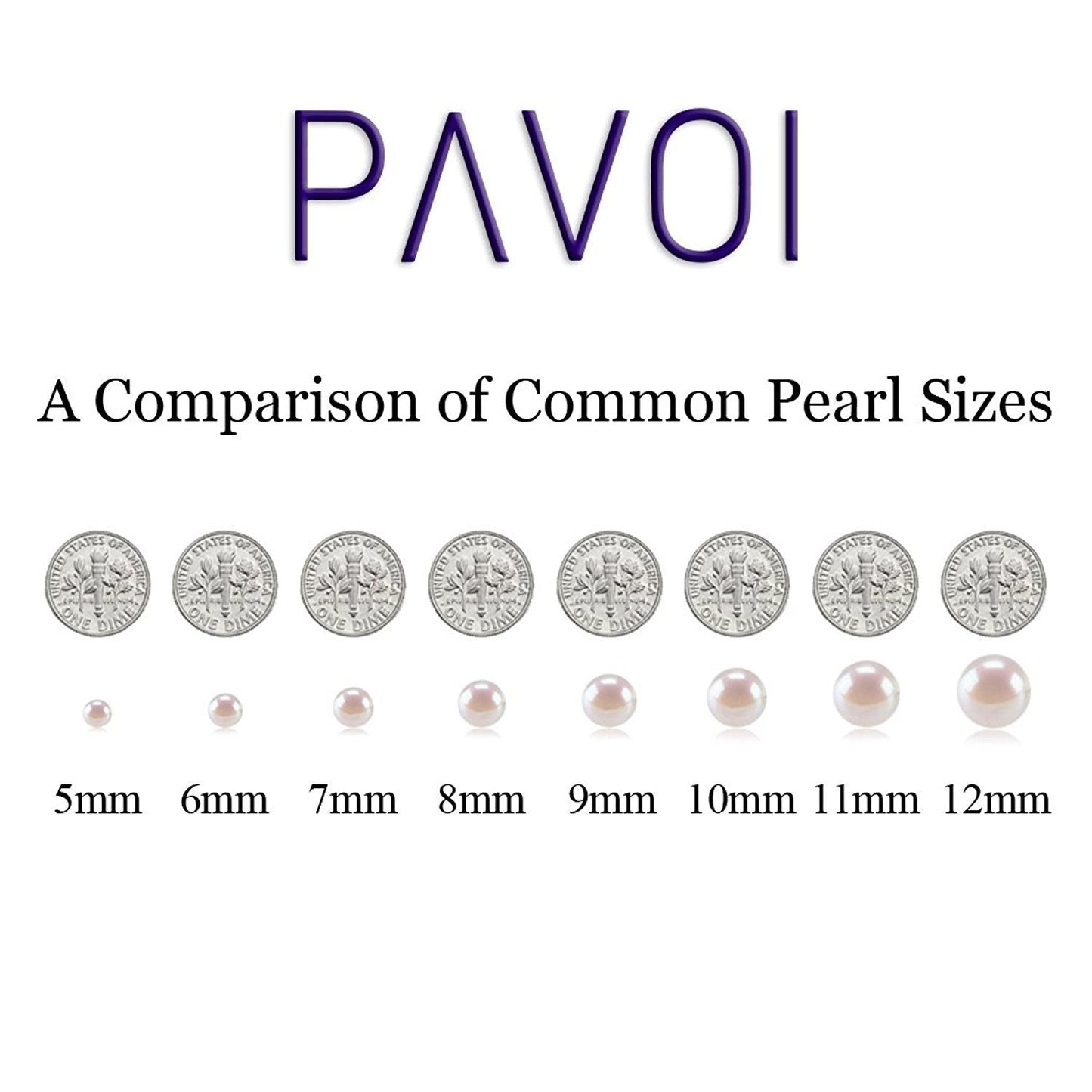 PAVOI 925 Sterling Silver Round White Simulated Shell Pearl Necklace Strand | Pearl Choker Necklace | Jewelry for Women - 18" Princess Length (6mm)
